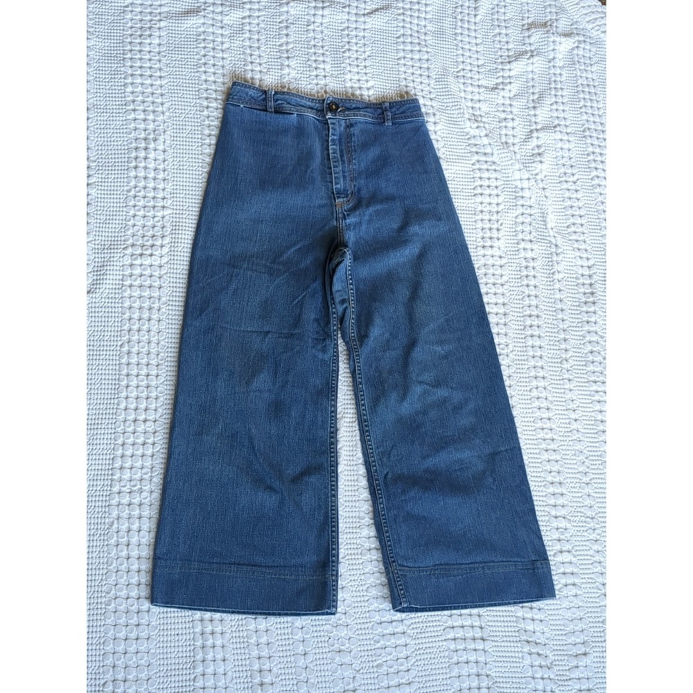 Creatures Of Comfort Maison Crop Wide Leg High Waist Jeans Size 8 USA Made 28X24
